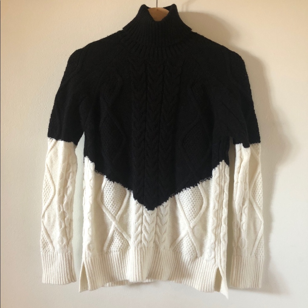 BNWT Topshop Colorblock Cableknit Sweater